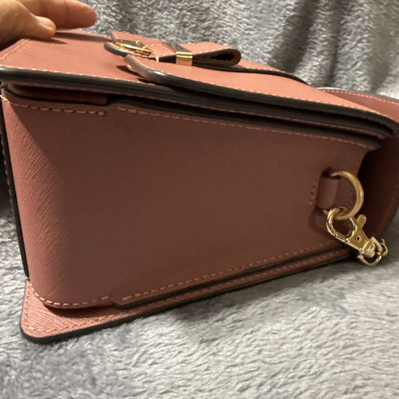 Lovcat Leather Purse Crossbody With Gold Chain & Hardware Pink Mauve - Picture 6 of 11